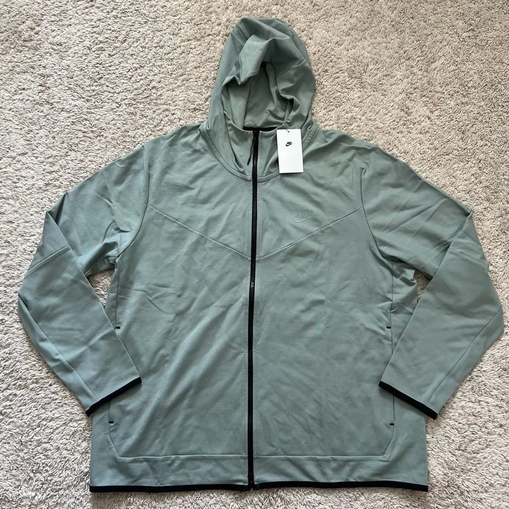 Nike Lightweight Tech Fleece Full Zip Hoodie Mica Green